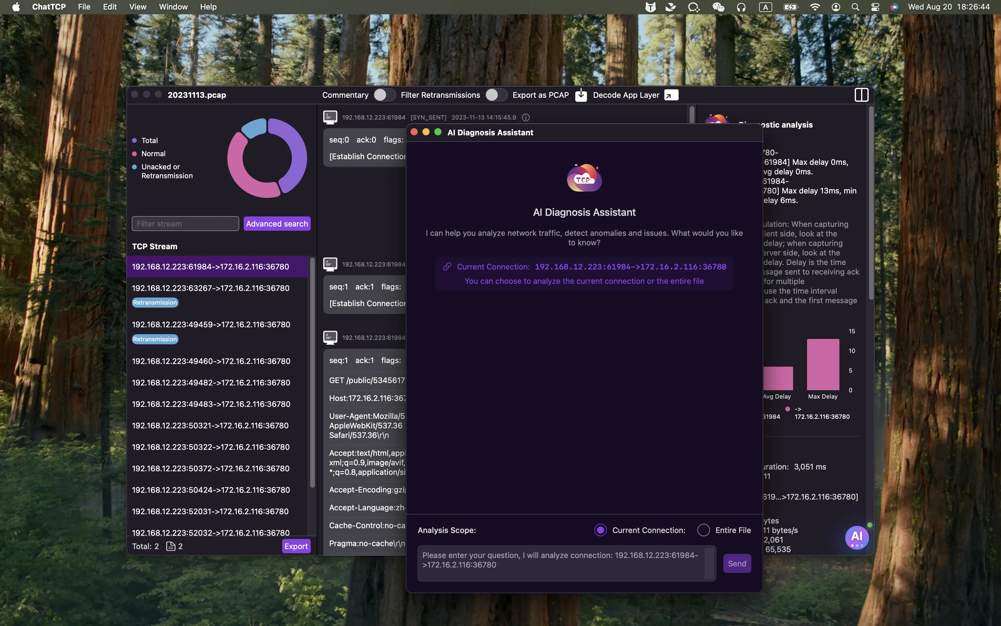 ChatTCP APP AI Diagnostic Analysis Assistant